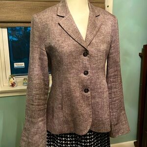 Tristan Plum-Coloured Linen Blazer